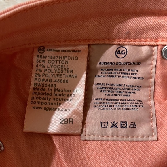 Salmon color straight leg jeans coral color pants size 29 - Picture 5 of 7